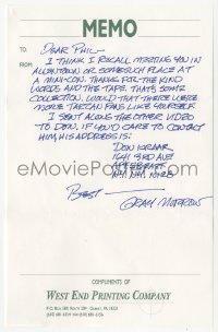 5y0188 GRAY MORROW signed letter 1995 the illustrator who drew Tarzan, Flash Gordon & others!