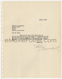 5y0189 HELEN MARSHALL signed letter 1937 glad that he likes her voice & enjoys her singing!