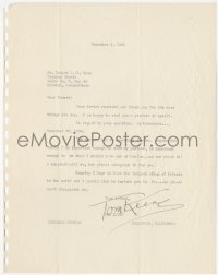 5y0220 TOM KEENE signed letter 1941 sending a photo & asking for a signed one in return!