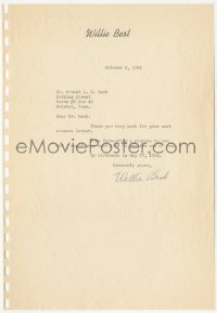 5y0224 WILLIE BEST signed letter 1941 sending a photo & asking for one in return!