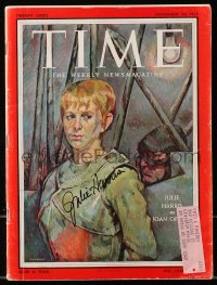 5y0114 JULIE HARRIS signed magazine November 28, 1955 Henry Koerner art on the cover of Time!