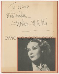 5y0233 DOLORES DEL RIO signed 8x10 paper 1950s it can be framed with a vintage or repro still!
