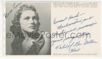 5y0251 NORA LOU MARTIN signed promo card 1930s she was a member of Pals of the Golden West!