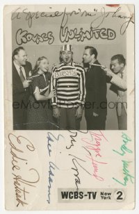5y0315 ERNIE KOVACS SHOW signed postcard 1953 by Ernie Kovacs, Edie Adams, Lund, McKay AND Hatrak!