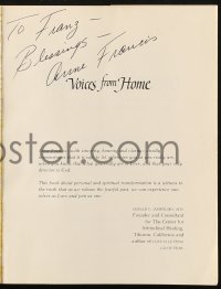 5y0104 ANNE FRANCIS signed softcover book 1982 her autobiography Voices From Home, An Inner Journey!