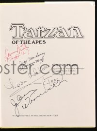 5y0098 EDGAR RICE BURROUGHS' TARZAN OF THE APES signed hardcover book 1972 by 4, w/Hogarth letter