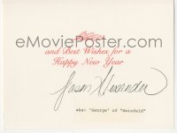 5y0261 JASON ALEXANDER signed greeting card 1990s wishing Happy Holidays to a friend!