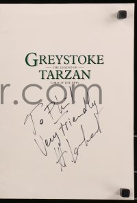 5y0118 CHRISTOPHER LAMBERT signed screening program 1983 Greystoke: Legend Of Tarzan Lord Of the Apes!