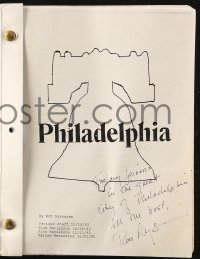 5y0136 RON NYSWANER signed copy script 1992 he wrote the script for Philadelphia!