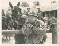 5z0039 BUGLE SOUNDS deluxe 10x13 still 1942 great c/u of soldier Wallace Beery scowling by horse!