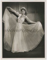 5z0090 ELEANOR POWELL deluxe 10x13 still 1939 full-length in white souffle evening gown by Graybill!