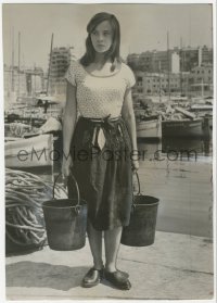 5z0099 FANNY deluxe 8.25x11.5 still 1961 c/u of fishmonger's daughter Leslie Caron by Zinn Arthur!