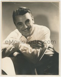 5z0112 GEORGE BRENT deluxe 11x14 still 1930s great smiling portrait of the leading man by Hurrell!