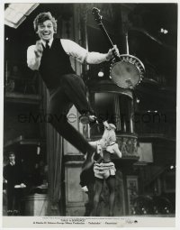 5z0130 HALF A SIXPENCE deluxe 10.5x13.75 still 1968 Tommy Steele with banjo in mid-air, H.G. Wells