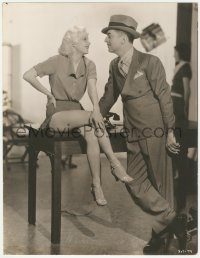 5z0251 RECKLESS deluxe 10.25x13.5 still 1935 sexy Jean Harlow showing her legs by William Powell!