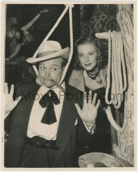 5z0253 RED SKELTON 11.25x14 still 1950 wacky close up with cigar in mouth & noose around his neck!