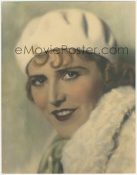 5z0271 RUTH ROLAND color deluxe 11x14 still 1920s glamorous portrait in fur & beret by Russell Ball!