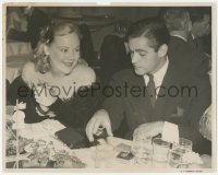 5z0287 SONJA HENIE 11.25x14 news photo 1930s candid smiling at her lunch date by A.P. Griffith!