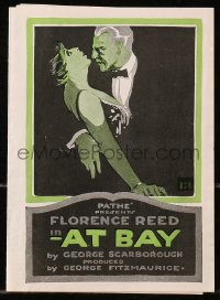 5z0440 AT BAY herald 1915 great art of Florence Reed held by rich man in tuxedo, gambling, rare!