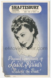 5z0406 BEHOLD THE BRIDE stage play English herald 1939 great portrait of pretty Luise Rainer, very rare!