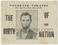 5z0454 BIRTH OF OUR NATION herald R1918 portrait of the actual president Abraham Lincoln!
