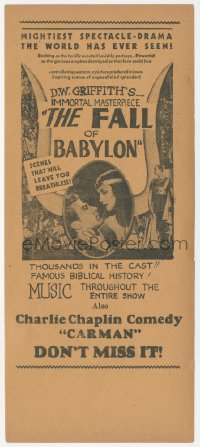 5z0543 FALL OF BABYLON herald R1930s D.W. Griffith re-edited & expanded from classic Intolerance!