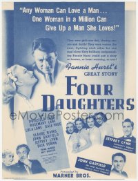 5z0561 FOUR DAUGHTERS herald 1938 Claude Rains, Priscilla Lane, Rosemary Lane & Lola Lane!