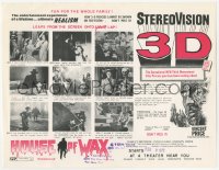 5z0614 HOUSE OF WAX herald R1972 Vincent Price, Stereovision 3D scenes from the movie!
