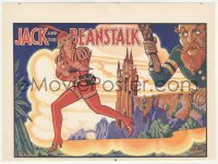 5z0413 JACK & THE BEANSTALK red style stage play English herald 1930s art of female Jack by Rusby!