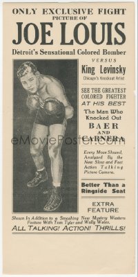5z0632 JOE LOUIS VS KING LEVINSKY herald 1935 boxing, art of Detroit's Sensational Colored Bomber!