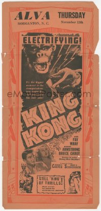 5z0636 KING KONG local theater herald R1942 great image of the giant ape holding Fay Wray!