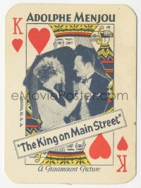 5z0639 KING ON MAIN STREET herald 1925 Adolphe Menjou, Greta Nissen, King of Hearts card, rare!