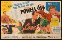 5z0667 LOVE CRAZY herald 1941 great images of William Powell in drag & with pretty Myrna Loy, rare!