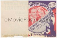5z0678 MANY HAPPY RETURNS herald 1934 groom George Burns & bride Gracie Allen, Guy Lombardo