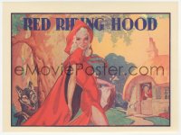 5z0417 RED RIDING HOOD blue title stage play English herald 1930s sexy Red with wolf trailing behind!