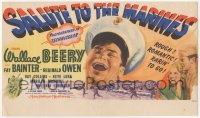 5z0756 SALUTE TO THE MARINES herald 1943 Wallace Beery is rough, romantic & rarin' to go, rare!