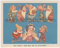 5z0781 SNOW WHITE & THE SEVEN DWARFS 1pg herald 1937 color art portrait of all the title characters!