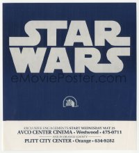 5z0797 STAR WARS herald 1977 George Lucas classic, title against blue background & Fox logo!