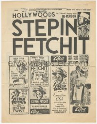5z0798 STEPIN FETCHIT herald 1963 Hollywood's fabulous funny man appearing in person!