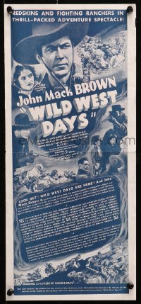 5z0854 WILD WEST DAYS herald 1937 Johnny Mack Brown thrill-packed cowboy adventure serial, rare!