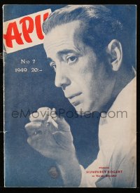 5z1259 APU Finnish magazine 1949 great cover portrait of Humphrey Bogart holding cigarette!