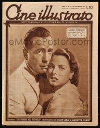 5z1268 CINE ILLUSTRATO Italian magazine Nov 25, 1946 Humphrey Bogart & Ingrid Bergman in Casablanca!