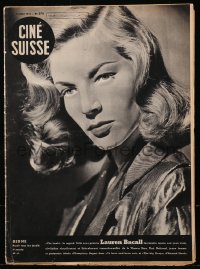 5z1274 CINE SUISSE Swiss magazine May 16, 1946 great cover portrait of sexy Lauren Bacall!