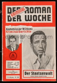 5z1249 DER ROMAN DER WOCHE Austrian digest magazine 1962 Humphrey Bogart shown on the cover!