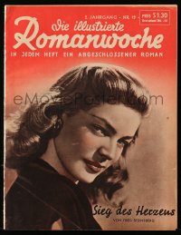 5z1264 DIE ILLUSTRIERTE ROMANWOCHE German magazine 1949 beautiful Lauren Bacall on the cover!