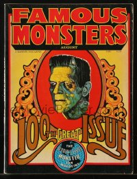 5z1491 FAMOUS MONSTERS OF FILMLAND #100 magazine August 1973 great Frankenstein cover art by Basil Gogos!