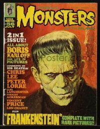 5z1487 FAMOUS MONSTERS OF FILMLAND #56 magazine July 1969 great Frankenstein cover art by Basil Gogos!