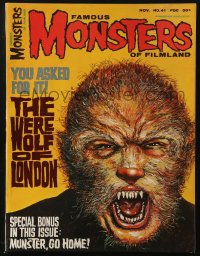 5z1484 FAMOUS MONSTERS OF FILMLAND #41 magazine November 1966 The Werewolf of London, Munsters bonus!