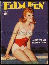 5z1357 FILM FUN magazine July 1940 sexy cover art by Enoch Bolles, great images & articles!