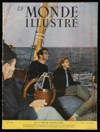 5z1284 LE MONDE ILLUSTRE French magazine June 1, 1946 Humphrey Bogart & Lauren Bacall on ship!